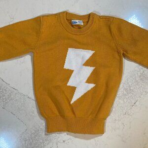 Baleno Juniors Size 8-9 years Yellow Unisex Sweater Lightning Bolt